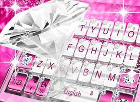 Elegant Pink Diamond Keyboard Theme syot layar 2