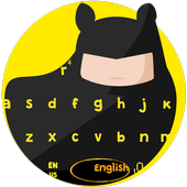 Black Cute Bat Knight Cartoon Keyboard Theme आइकन