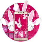 Cute Bunny Lovely Kanin Sleutelbord tema ไอคอน