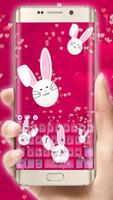 Thème mignon Bunny Lovely Rabbit Keyboard Affiche