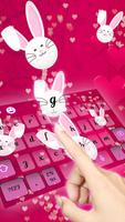 Cute Bunny Lovely Rabbit Keyboard theme imagem de tela 1