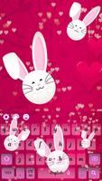 Cute Bunny Lovely Kanin Sleutelbord tema screenshot 2