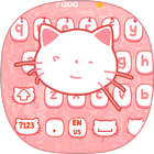 Pink kitty Cartoon Cute Cat keyboard bowknot theme 图标