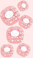 Pink kitty Cartoon Cute Cat keyboard bowknot theme スクリーンショット 1