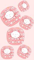 1 Schermata Pink kitty Cartoon Cute Cat keyboard bowknot theme