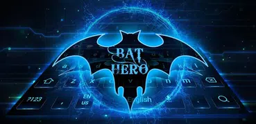 Bat Hero Blue Neon Keyboard