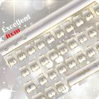 Gemstone Diamond White Transparent Keyboard Theme ícone