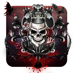 ?Skull Queen Rose Blood Darkness Keyboard Theme?