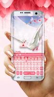 Pink Rose Love Letter Keyboard Affiche