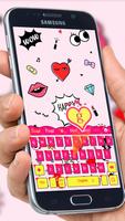 Fashion pink girl kiss keyboard theme syot layar 2