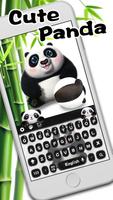 Cute panda keyboard plakat
