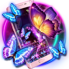 Neon butterfly keyboard