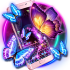 Neon butterfly keyboard icono