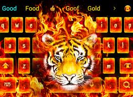 Hot Flame Tiger Keyboard Theme syot layar 1