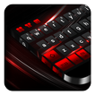 काली लाल कीबोर्ड