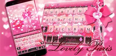 Pink glitter lovely paris keyboard