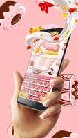 Pink ice cream fruit keyboard Affiche