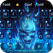 llamas azules del cráneo tema del teclado demonios