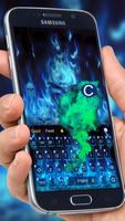 Blue Hell Flame Skull Keyboard Theme ภาพหน้าจอ 3