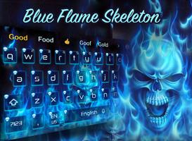 Blue Hell Flame Skull Keyboard Theme screenshot 2