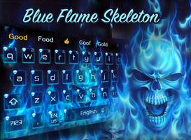 Flamas azuis do tema de teclado inferno crânio imagem de tela 2