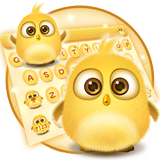 lovely yellow bird keyboard icône