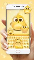 پوستر lovely yellow bird keyboard