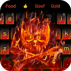 flammes rouges à chaud du clavier mal crâne thème icône