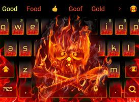 flammes rouges à chaud du clavier mal crâne thème capture d'écran 1