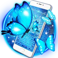 蓝色闪光霓虹蝴蝶键盘 APK 下載