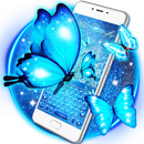 Blue glitter neon Butterfly keyboard APK