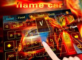 پوستر Luxury Super Speed ​​Fire Car Keyboard Theme