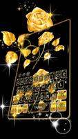 Gold Rose Keyboard Theme постер
