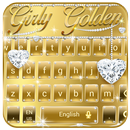 Girly Golden Luxury Diamond Keyboard Theme APK
