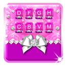 लड़कियों के लिए गुलाबी रजत चमक कीबोर्ड APK