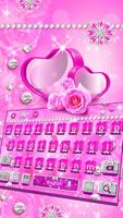 Clavier rose glitter argent pour filles Affiche