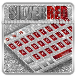 Bạc Red Glitter Bàn phím Chủ đề biểu tượng