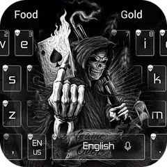 Dark Flame Devil Horn Bone Theme Keyboard