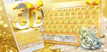 3D gold diamond keyboard