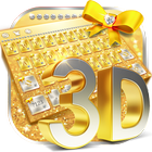 3D gold diamond keyboard simgesi