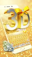 3D gold diamond keyboard Affiche