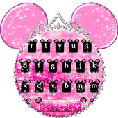 Pink Cute Minny Bowknot Keyboard Theme ไอคอน