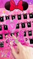 Pink Cute Minny Bowknot Keyboard Theme capture d'écran 3