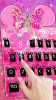 Pink Cute Minny Bowknot Keyboard Theme 海報