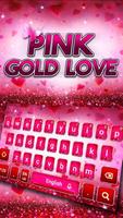 Pink Gold Love Keyboard Affiche