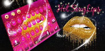 Hot Golden Lips Keyboard Theme