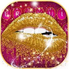 Baixar Hot Golden Lips Keyboard Theme APK