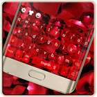 लाल गुलाब रोमांटिक लक्जरी प्यार कीबोर्ड थीम आइकन
