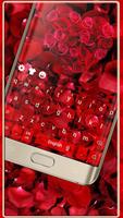 लाल गुलाब रोमांटिक लक्जरी प्यार कीबोर्ड थीम पोस्टर