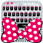 Pink Bow Silver Glitter Keyboard Theme biểu tượng